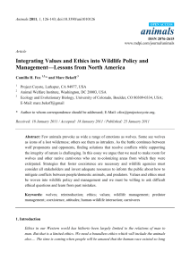Integrating Values and Ethics into Wildlife Policy and Management