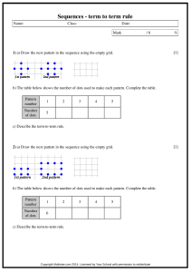 Sequences - term to term rule