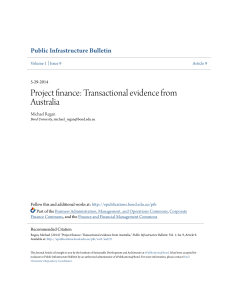 Project finance: Transactional evidence from Australia