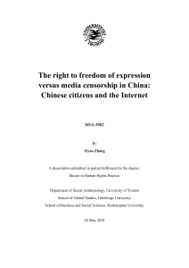 The right to freedom of expression versus media censorship
