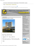 Spring Seminar April 17-18, 2015 Renaissance, Portsmouth, VA