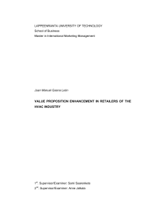 value proposition enhancement in retailers of the hvac industry
