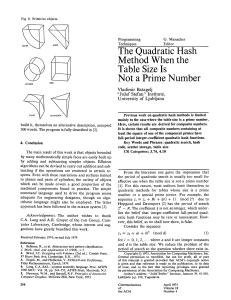 The Quadratic Hash Method When the Table Size Is Not a Prime