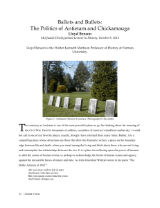 Ballots and Bullets: The Politics of Antietam and Chickamauga