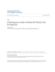 A Performance Guide to Etüden für Flöte(n) solo by Isang Yun