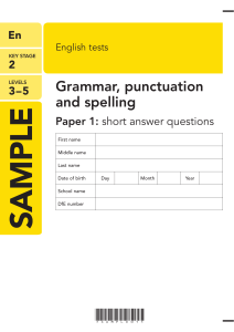 Grammar, punctuation and spelling