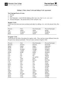 About Verbs and Subject-Verb Agreement