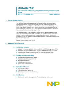 UBA20271/2 350 V and 600 V Power ICs for dimmable compact