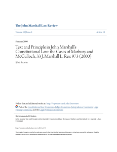 Text and Principle in John Marshall`s Constitutional Law: the Cases