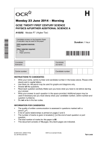 Question paper - Unit A183/02 - Module P7 - Higher tier