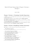 Math 101 Study Session Quiz 2 Chapter 5 Sections 1 through 3
