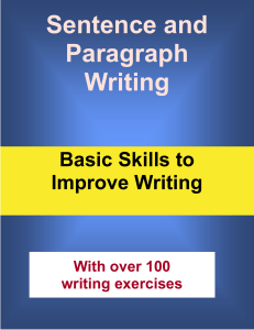 Sentence and Paragraph Writing