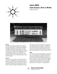 Agilent 8903B Audio Analyzer, 20 Hz to 100 kHz
