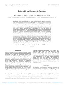 Fatty acids and lymphocyte functions