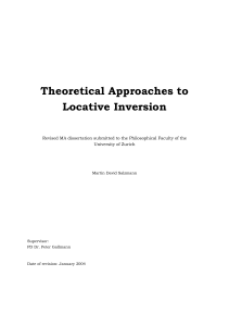 Theoretical Approaches to Locative Inversion