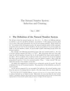 The Natural Number System: Induction and Counting