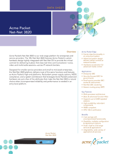 Acme Packet Net-Net 3820 - Eastwind Communications