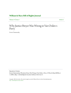 Why Justice Breyer Was Wrong in Van Orden v. Perry