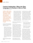 Contract Ambiguities: When the Plain Language of a Contract is Not