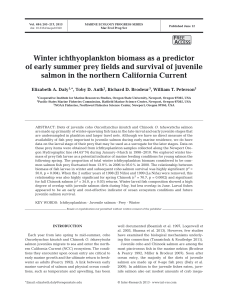 Winter ichthyoplankton biomass as a predictor of early summer prey