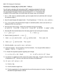 Math 1316--Final Exam Review