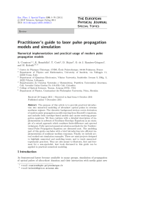 Practitioner`s guide to laser pulse propagation models and simulation