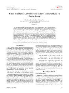 Effect of External Carbon Source and Bed Turnover Rate on