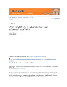 Dead Broets Society: Masculinity in Walt Whitman`s War Verse
