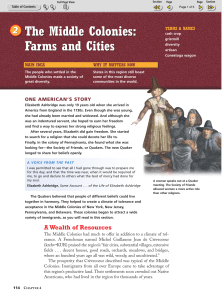2 The Middle Colonies: Farms and Cities