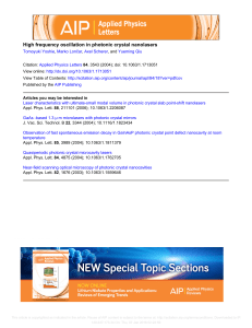 High frequency oscillation in photonic crystal nanolasers