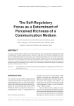 The Self-Regulatory Focus as a Determinant of Perceived Richness