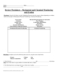 Review Worksheet – Mechanical and Chemical Weathering and