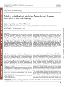 Building Individualized Medicine: Prevention of Adverse Reactions