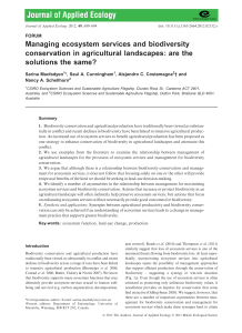 Managing ecosystem services and biodiversity conservation in
