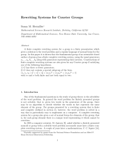 Rewriting Systems for Coxeter Groups