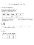 ECO 110 - Spring 2011 Study Guide