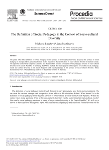 The Definition of Social Pedagogy in the Context of Socio