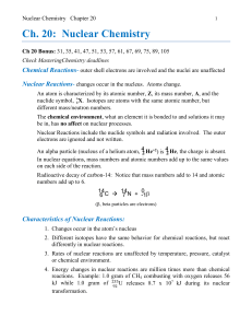 Nuclear Chemistry - Moorpark College