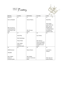 Poetry Unit Calendar and Guide