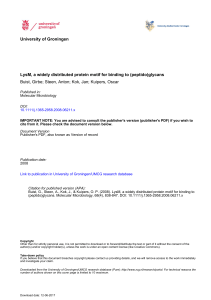 LysM, a widely distributed protein motif for binding to