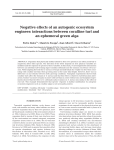 Negative effects of an autogenic ecosystem engineer: interactions