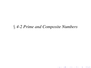 § 4-2 Prime and Composite Numbers