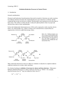 Oxidation-Reduction Processes in Natural Waters