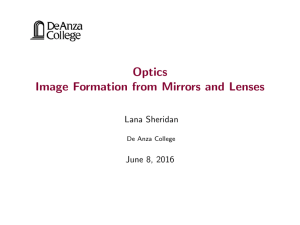 Optics Image Formation from Mirrors and Lenses