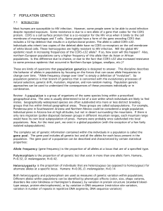 7 POPULATION GENETICS