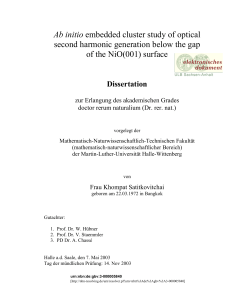 Ab initio embedded cluster study of optical second harmonic