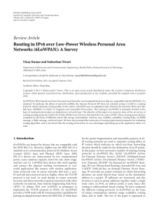 Routing in IPv6 over Low-Power Wireless Personal Area Networks
