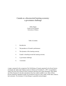 Canada as a disconcerted learning economy