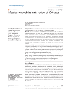 Infectious endophthalmitis: review of 420 cases
