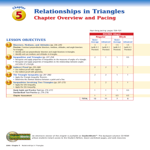 Chapter 5: Relationships in Triangles